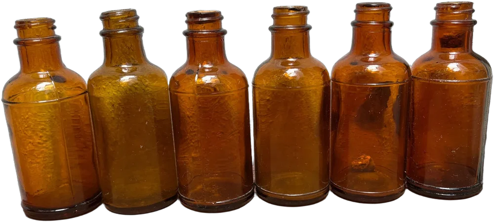 Antiguas Botellitas Ámbar 6 Vm Botellitas