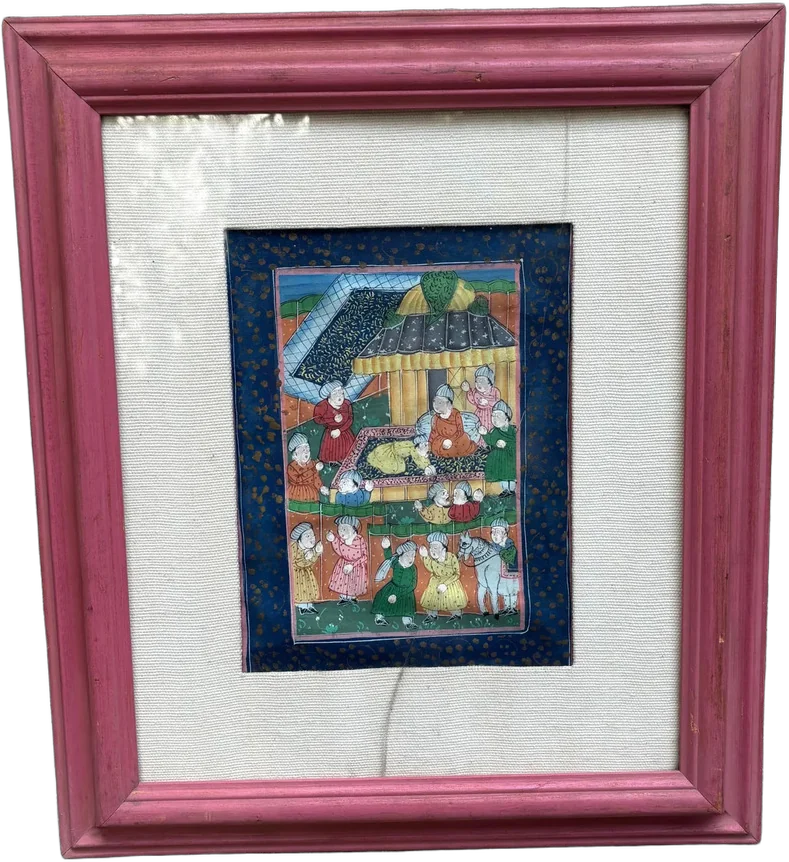 Antigua Pintura Arte Mongol Siglo