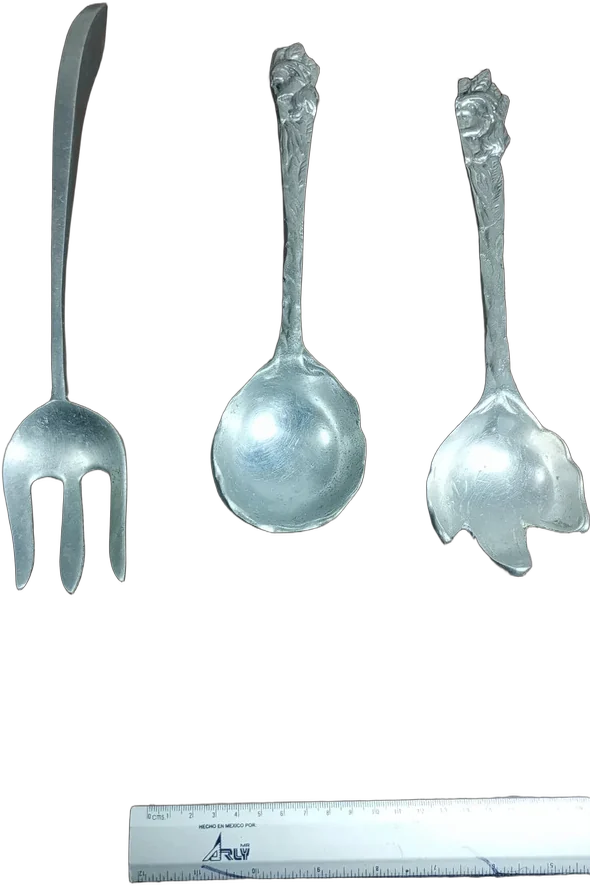 Antiguos Cucharones Para Ensaladas Victorianas Plateado