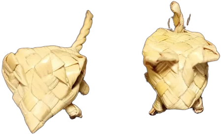 Antiguas Figuras Artesanales De Palma En Miniatura Ratones — imagen 1