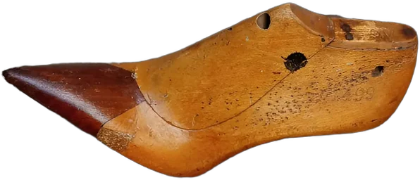 Antigua Horma De Zapatos De Madera Izquierdo 28 Centímetros Amarillo