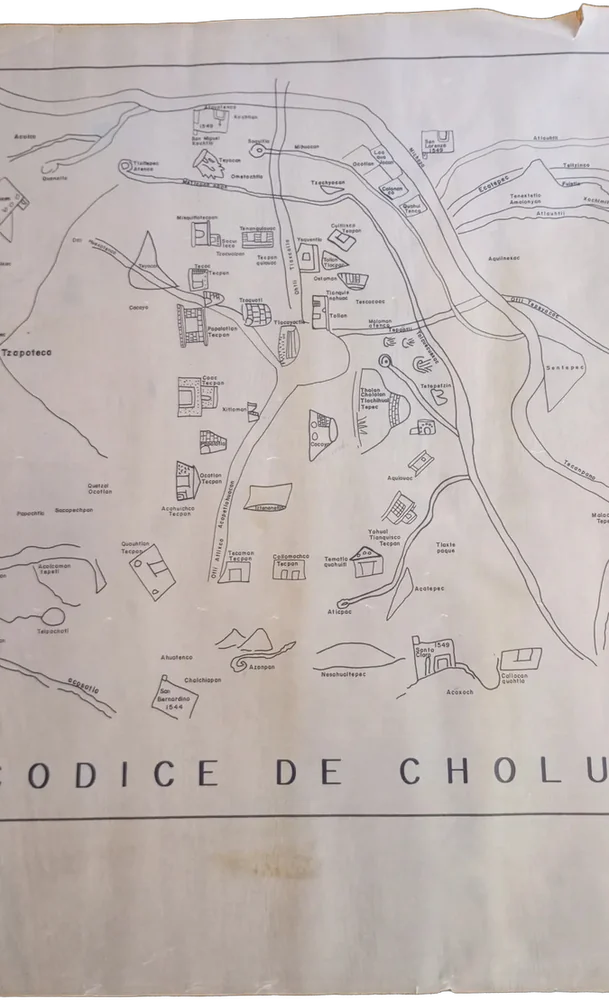Antigua Impresión Del Códice De Cholula Papel Encerado Códice De Cholula