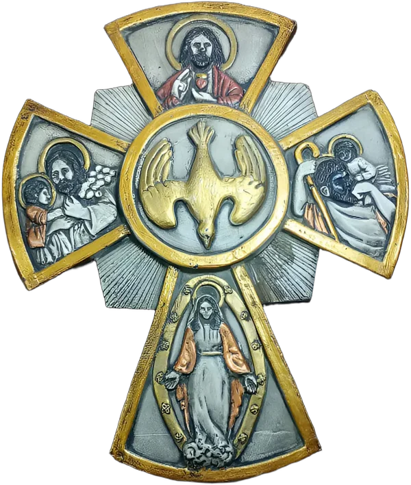 Antigua Cruz Espíritu Santo Retablo Religioso