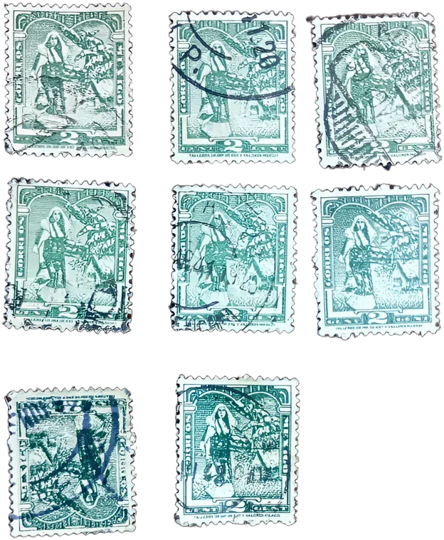 Antiguo Timbre Postal Sepomex 1937 2 Centavos Tehuana