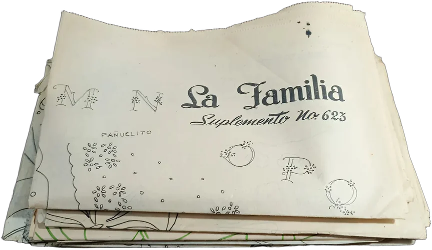 Suplementos De Bordados La Familia 12 Pliegos Florales Blanco Flores — imagen 1