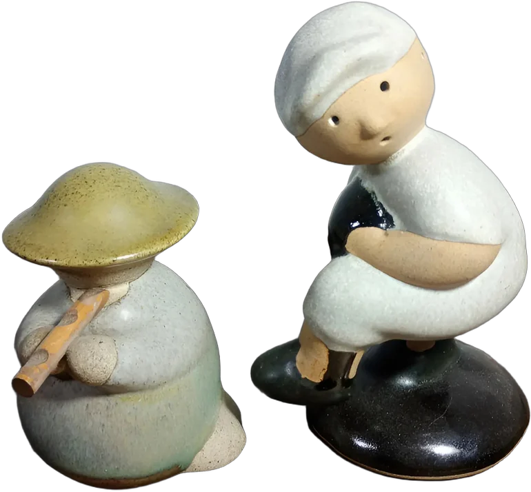 Figura Capelo Guanajuato Niño Beisbolista En Gres 18 Cm Gris