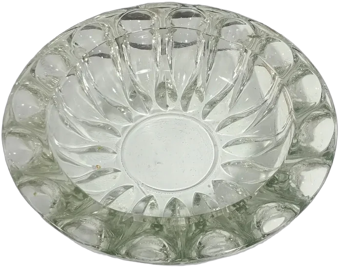 Platón De Vidrio Prensado Vintage 27.5 Cm Centro De Mesa Agua Redondo