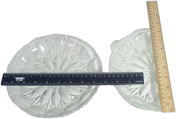 Platos Hondos Vidrio Prensado 27 Cm Vintage Lote Agua Geométrico