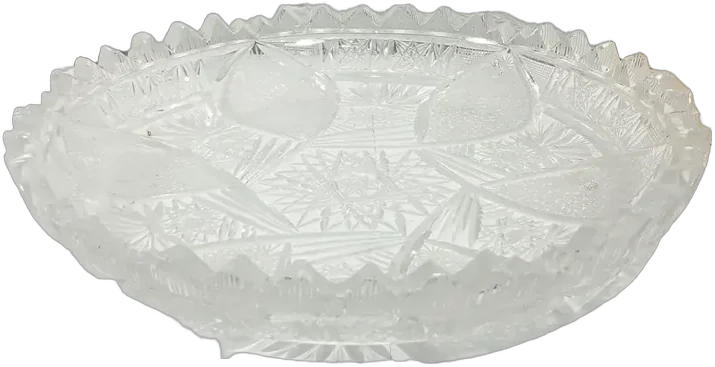 Platón Vintage Vidrio Prensado Tallado 28 Cm Agua Geométrico