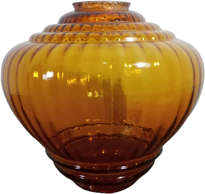 Globo Lámpara Vintage Vidrio Ámbar 34 Cm Amarillo