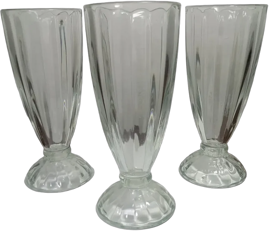 Copas Vintage Vidrio Helado Malteada Set 3 Piezas Agua