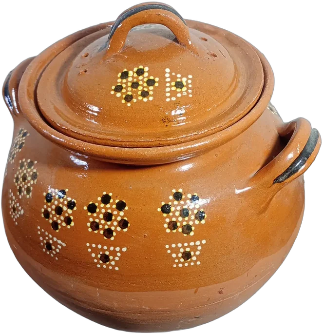 Antiguo Cántaro De Barro Vidriado Con Tapa Marrón