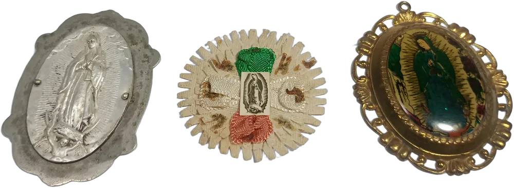 Antiguos Medallones Virgen De Guadalupe Set 3 Piezas