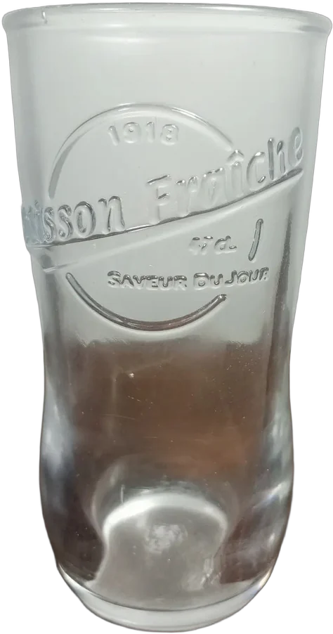 Vintage Vaso Francés Boisson Fraîche 1918 Vidrio Prensado Agua