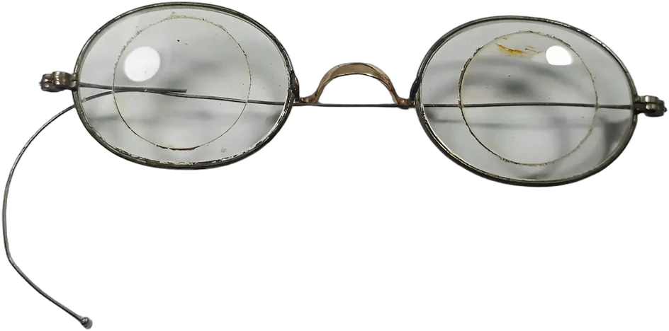 Antiguos Lentes Redondos Metal Siglo Xix — imagen 1