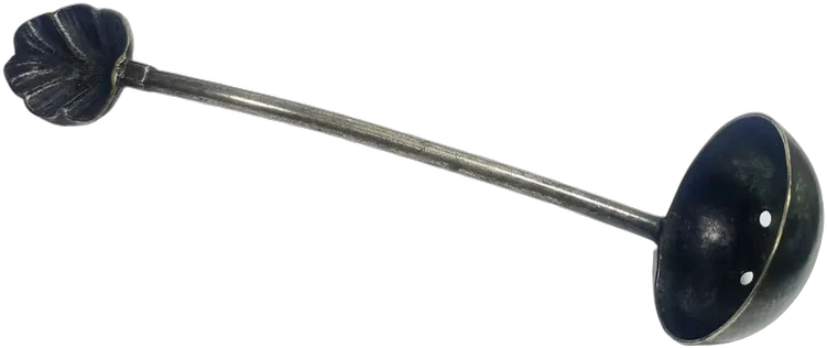 Antiguo Cucharón De Bronce Perforado Decorativo Marrón