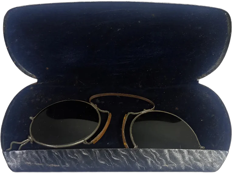 Antiguos Lentes Pince-nez Con Estuche De Terciopelo