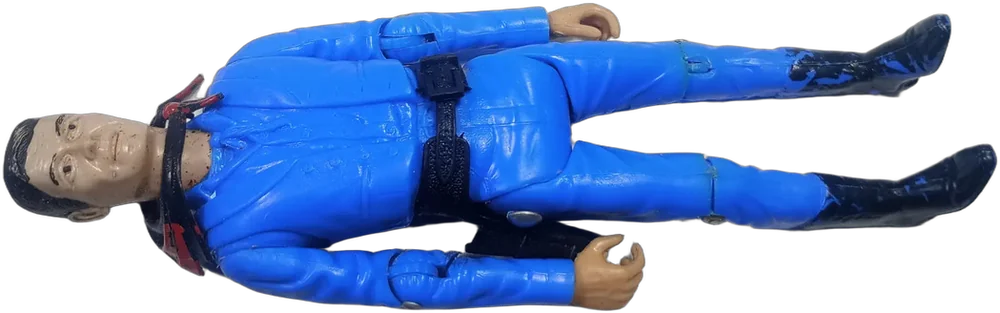 Antiguo Muñeco Vaquero Azul Articulado Tipo Lone Ranger — imagen 1