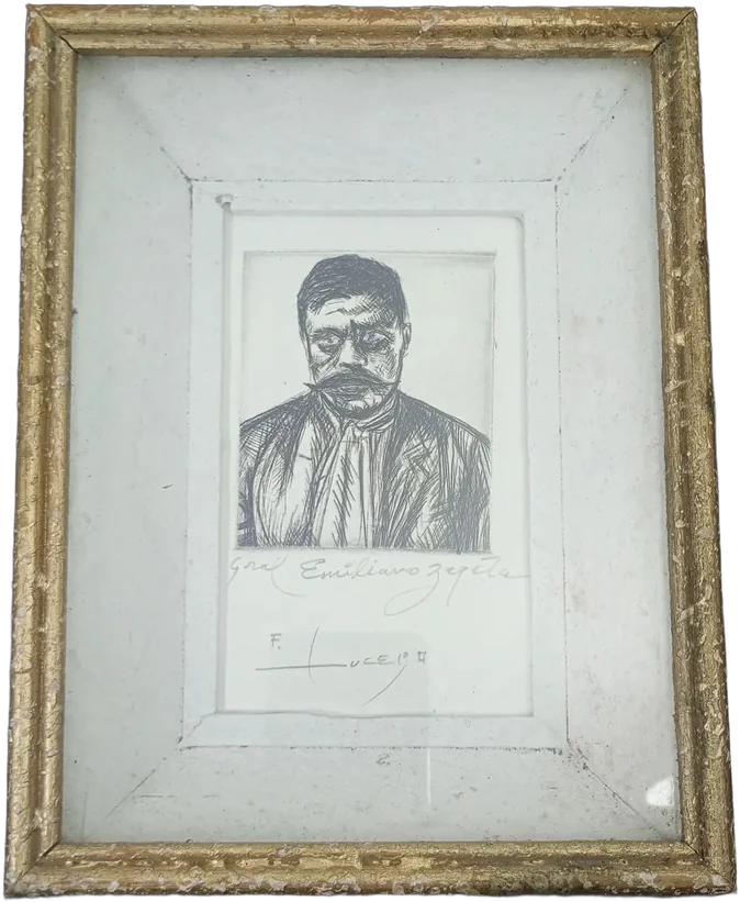 Grabado Emiliano Zapata Firmado Por Fernando Lucero