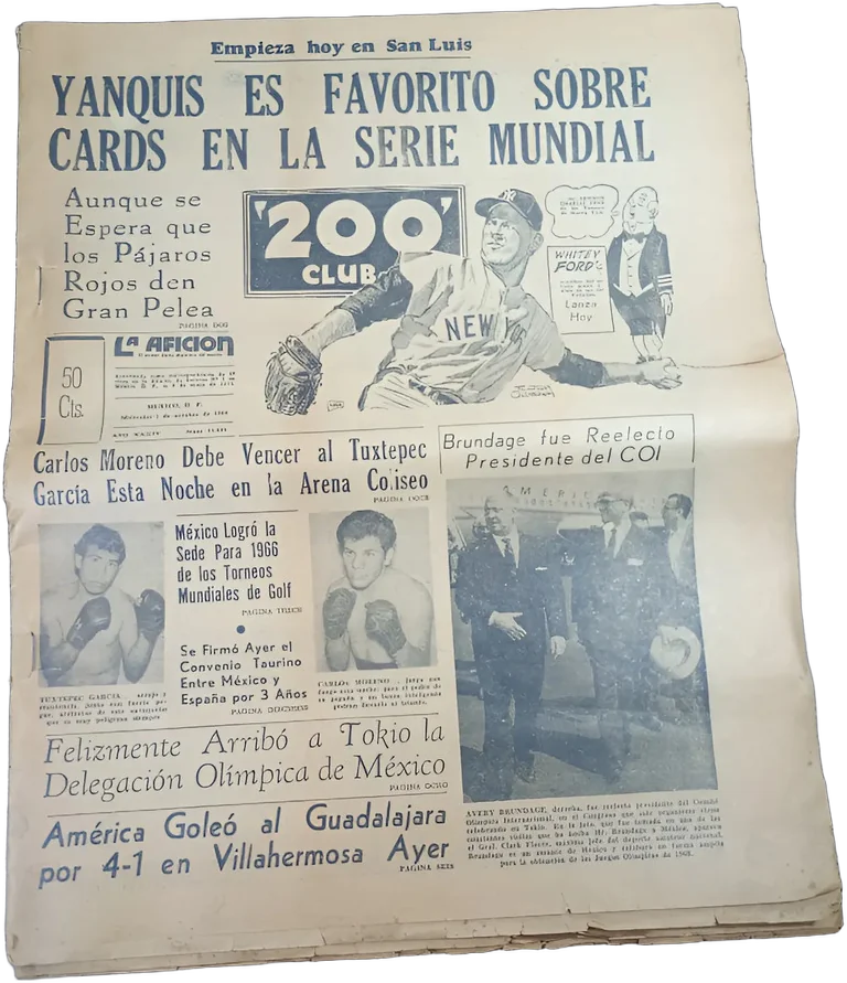 Antiguo Periódico La Afición Tokio 1964 Set 3 Días — imagen 1