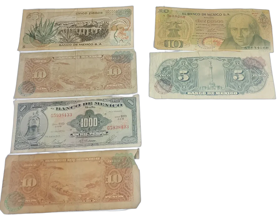 Antiguo Lote Billetes Banco De México 1940s-1970s