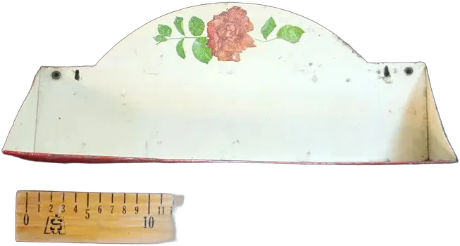 Vintage Especiero Mural Lámina Litografiada Floral 60s Beige