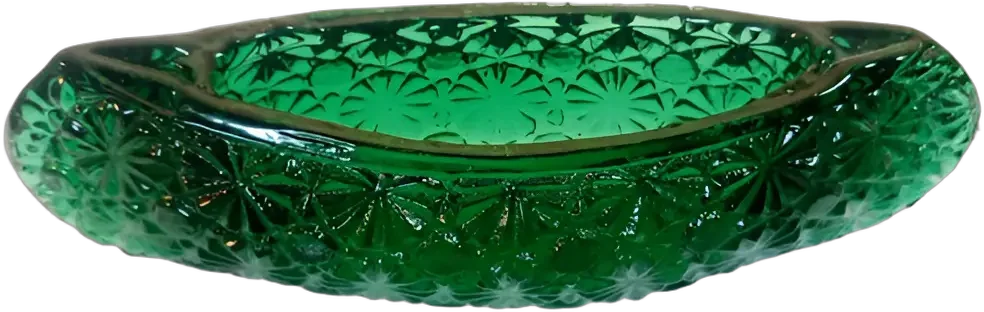Vintage Canoa Vidrio Verde Daisy Button — imagen 1