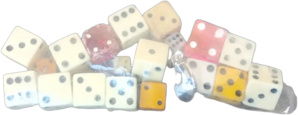 Vintage Lote Dados Varios Juegos De Mesa Bordó