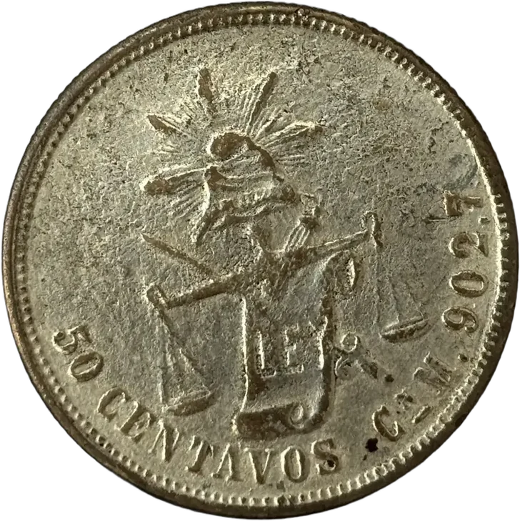Moneda 50 Centavos México 1887