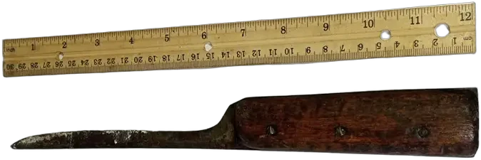 Antigua Herramienta Punzante Mango Madera 30 Cm