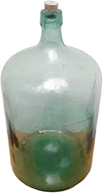 Antiguo Garrafón Vidrio Verde Soplado 20 Lts