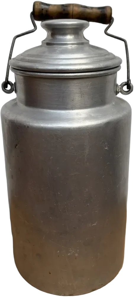 Antiguo Bote O Cántara Lechero 4 Litros Aluminio — imagen 1