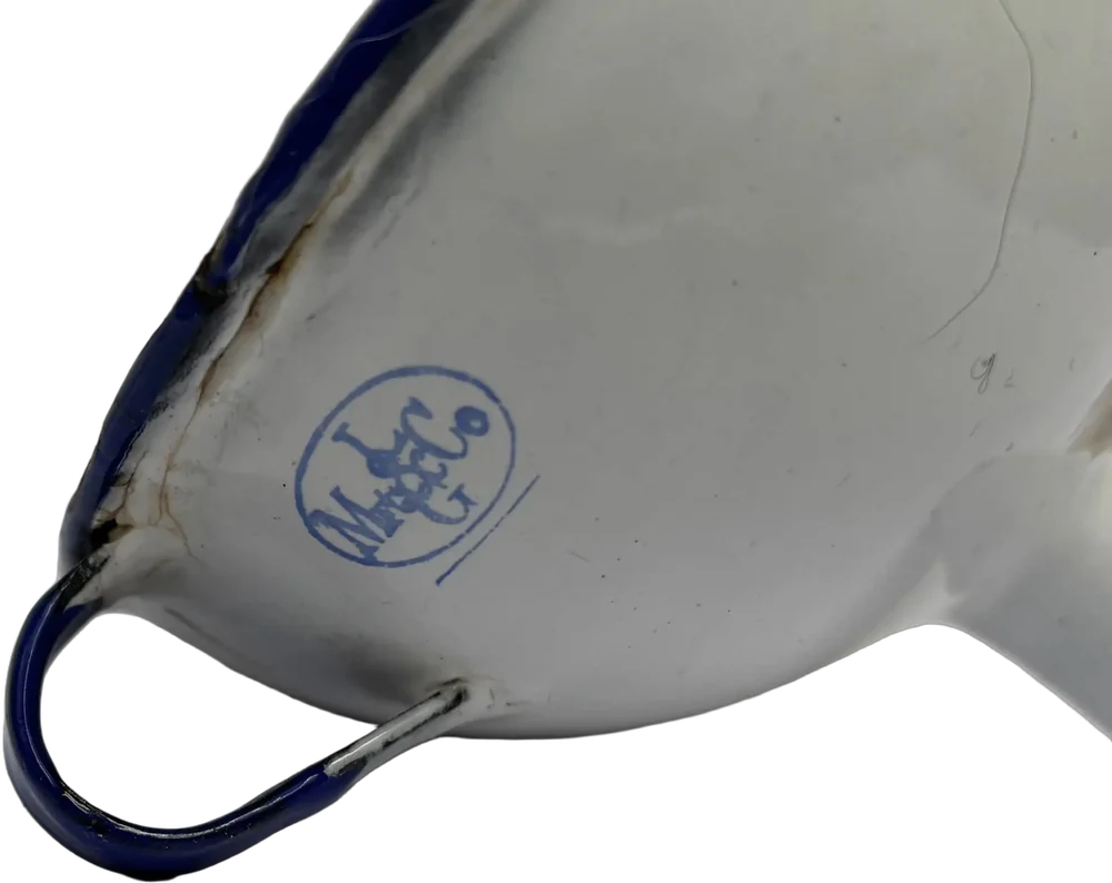 Antiguo Embudo Metal Con Recubrimiento Porcelanizado