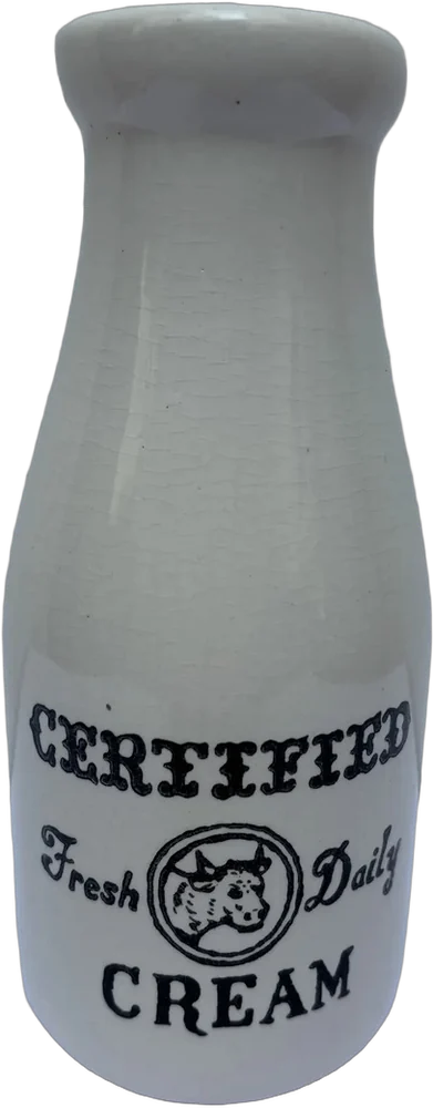 Botella Vintage De Ceramica Para Leche O Crema Blanco