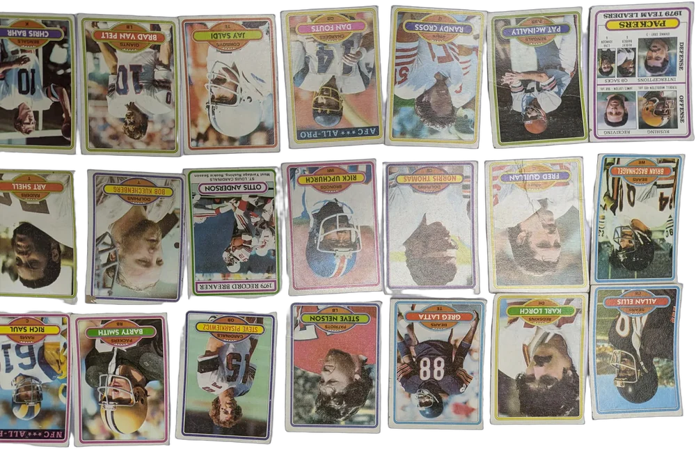 Vintage Lote 44 Tarjetas Estampas Nfl 1970s 1980s