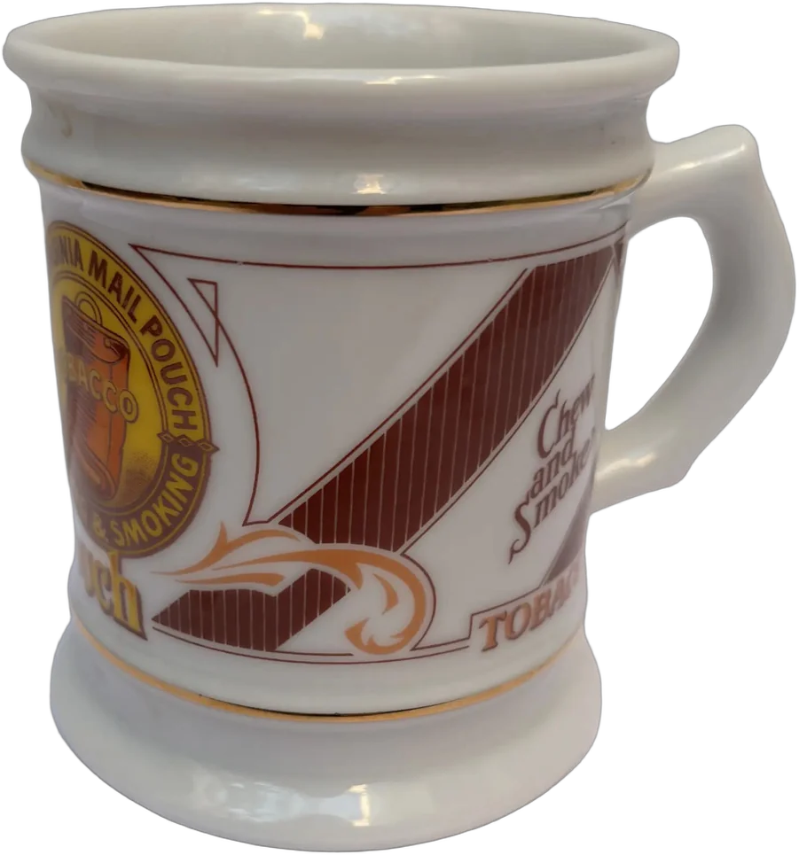 Vintage Taza De Café Porcelana Mail Pouch. Blanco Coleccionable