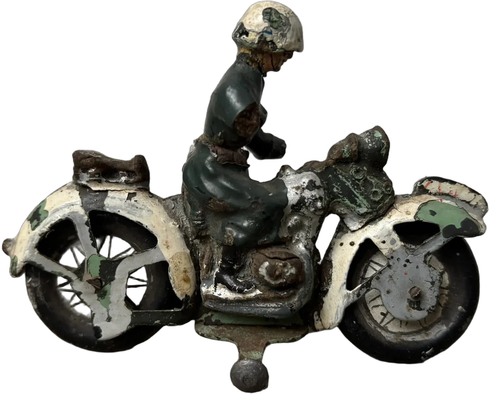 Antigua Motocicleta Militar Juguete Elastolin Alemania Multicolor