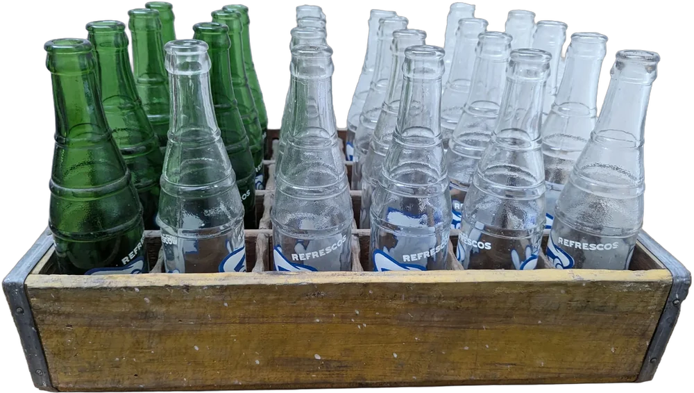 Antiguo Huacal De Madera Con 24 Botellas Pascual Boing