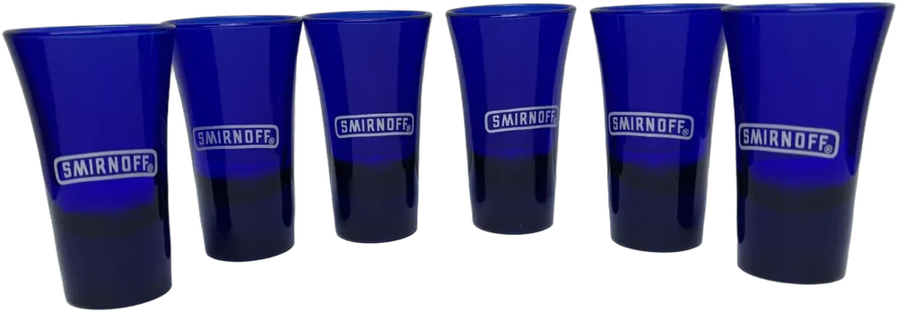 Vintage Vaso Para Shot Smirnoff Azul Cobalto Azul