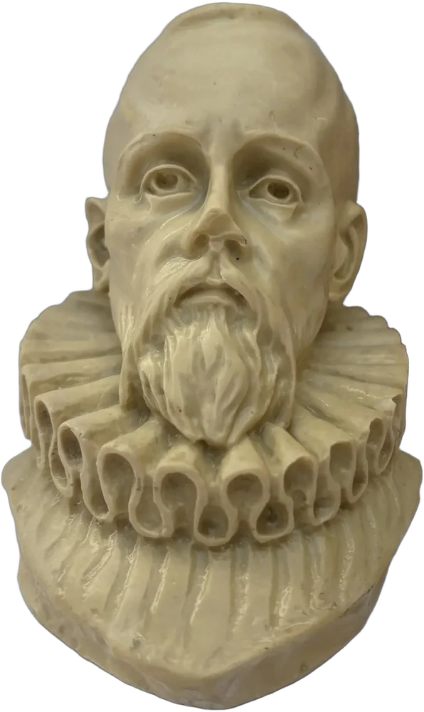 Vintage Busto De Resina Con Polvo De Alabastro Cervantes Crema