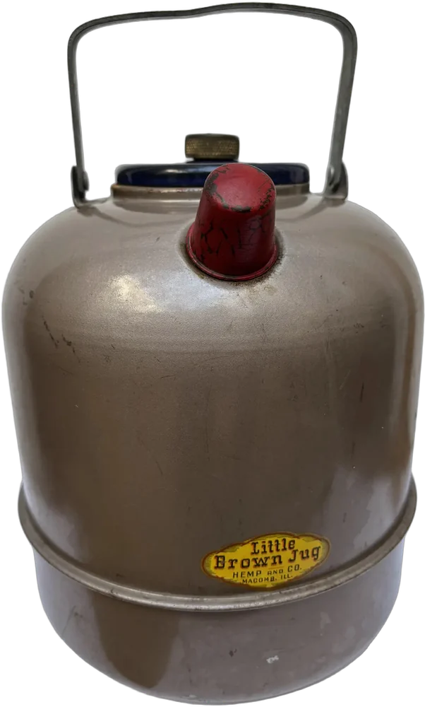 Termo Metálico Vintage Marca  Little Brown Jug  Usa Gris Oscuro