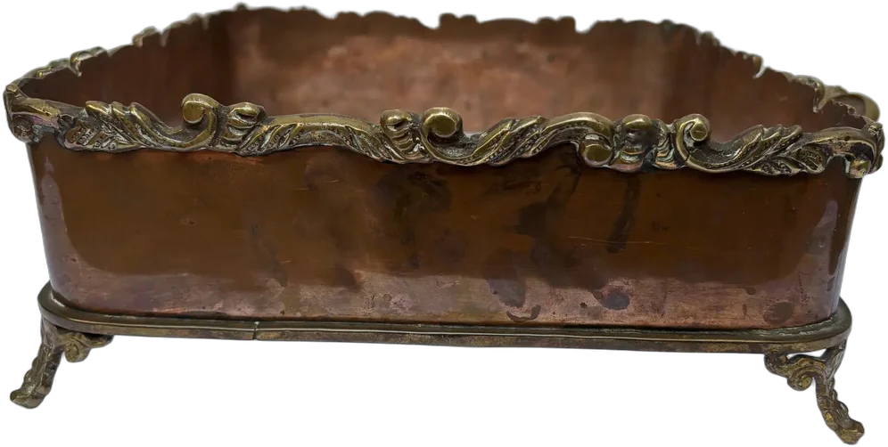 Antiguo Porta Refractario Para Cocina Cobre Dorado Oscuro