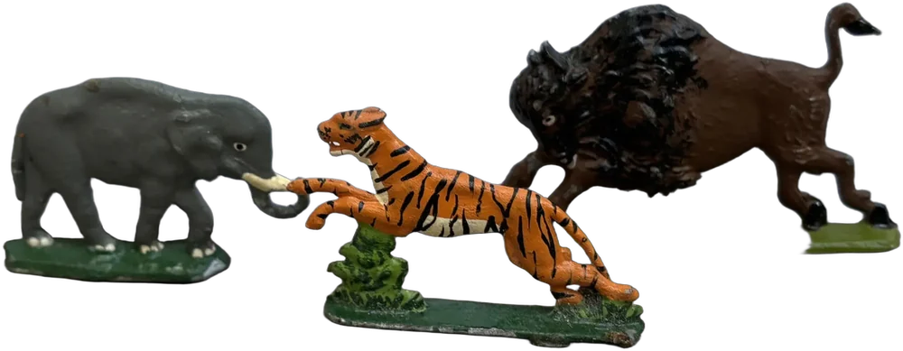 Antiguas Figuritas De Animales De Plomo Pintadas A Mano