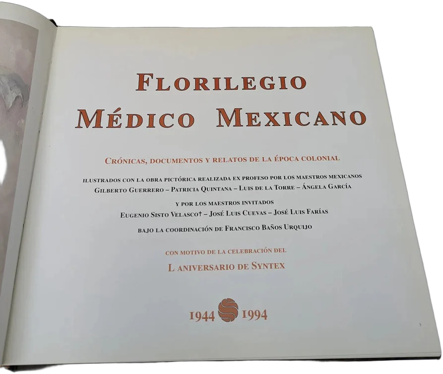 Libro Florilegio Médico Mexicano Conmemorativo Syntex 1994 — imagen 1