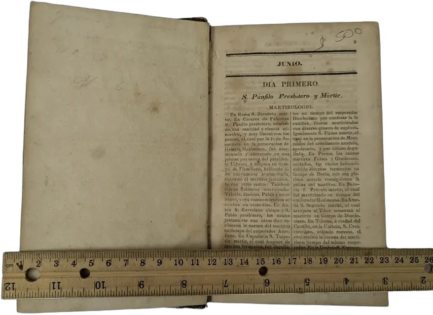 Antiguo Libro Martirologio Romano Religioso Siglo Xix