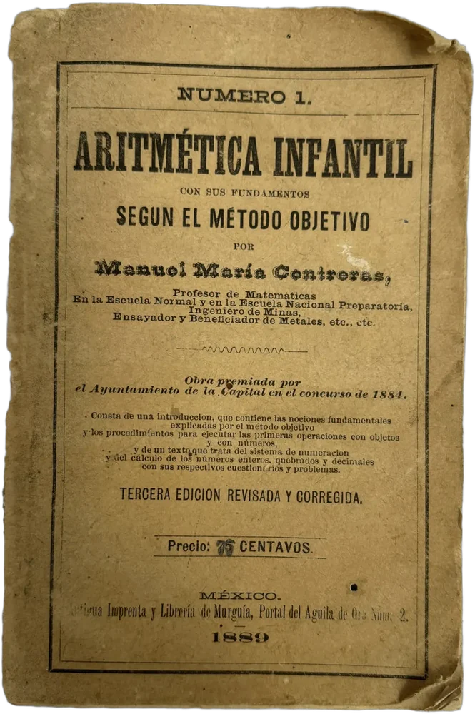 Libro Antiguo Aritmética Infantil Con Sus Fundamentos 1889