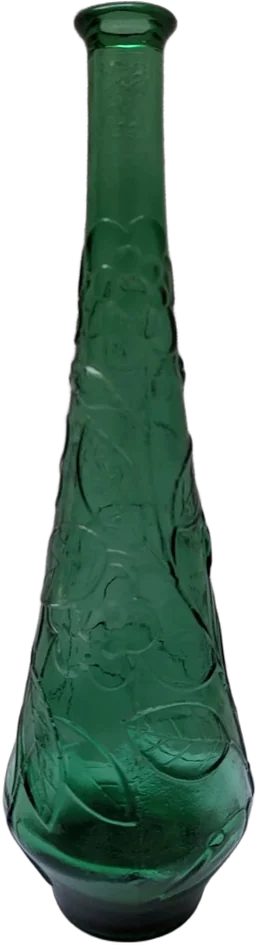 Antiguo Florero Decorativo De 40 Cm De Altura Verde Flores