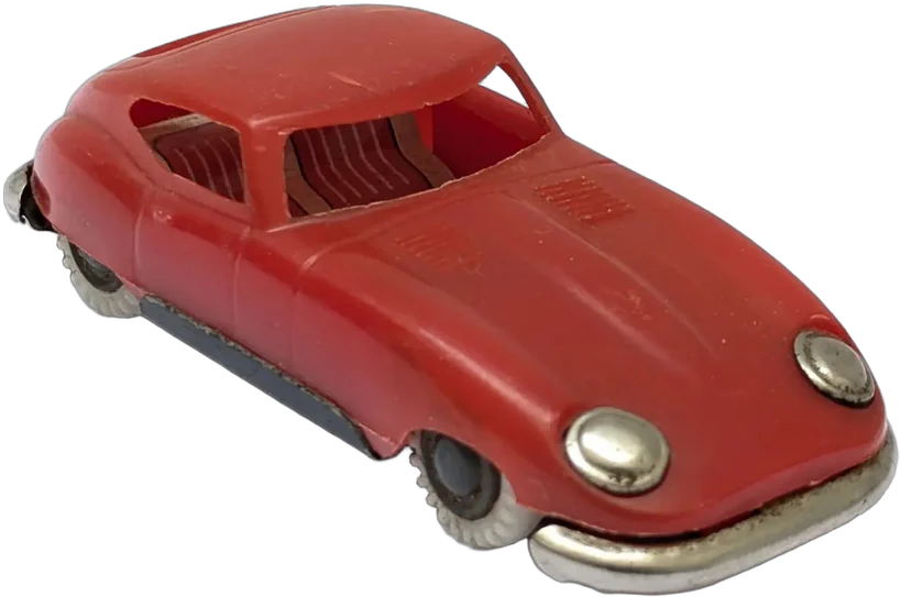 Antiguo Jaguar E-type De Fricción. Hecho En Japón. C. 1960 Rojo