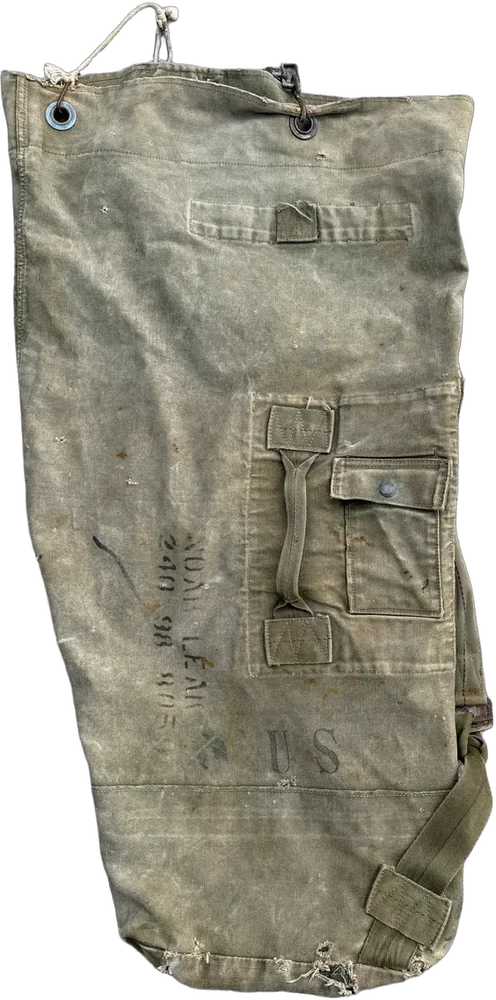 Antigua Bolsa Lona Militar Usa, 50-60s Verde Oscuro Militar — imagen 1