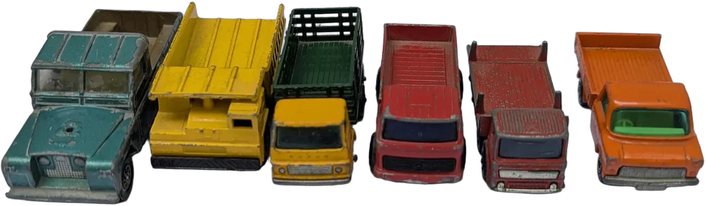 Antiguo Lote De 6 Vehículos Matchbox Lesney Y Corgi Toys Camioneta Azul